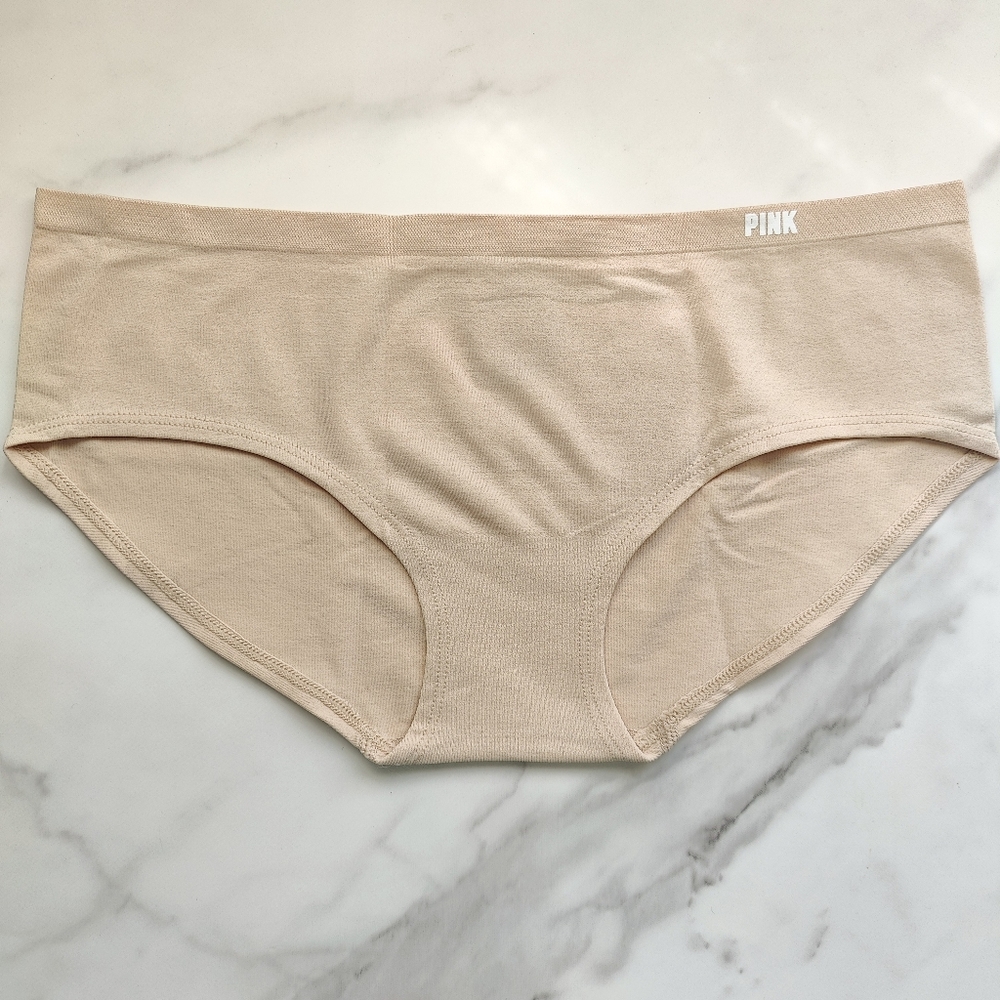 NWT PINK VICTORIA'S SECRET SMOOTH SEAMLESS HIPSTER PANTY IN BEIGE SIZE EXTRA LAR